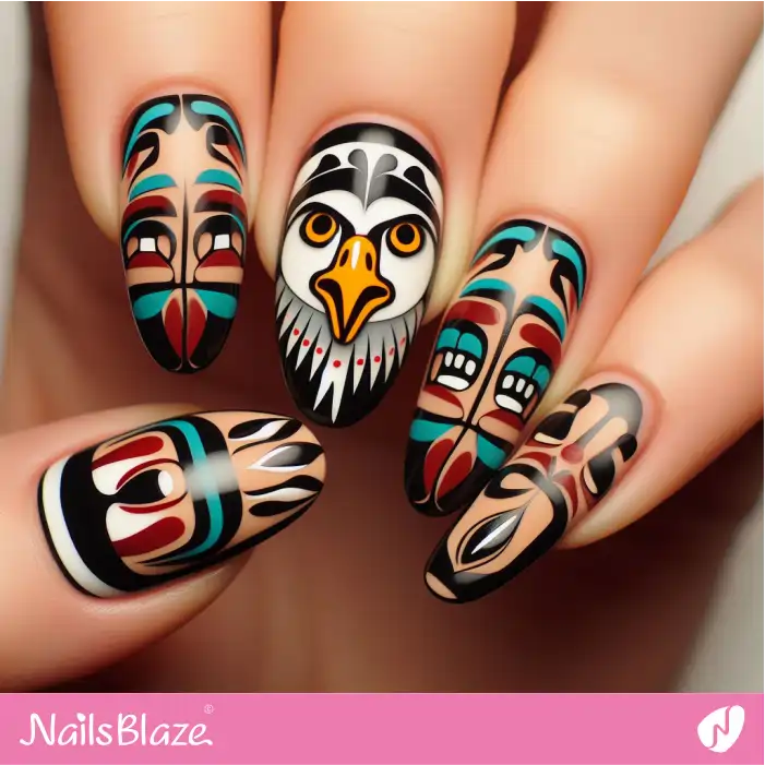 Haida Gwaii Eagle Nail Design | Canadian | Tribal - NB1858